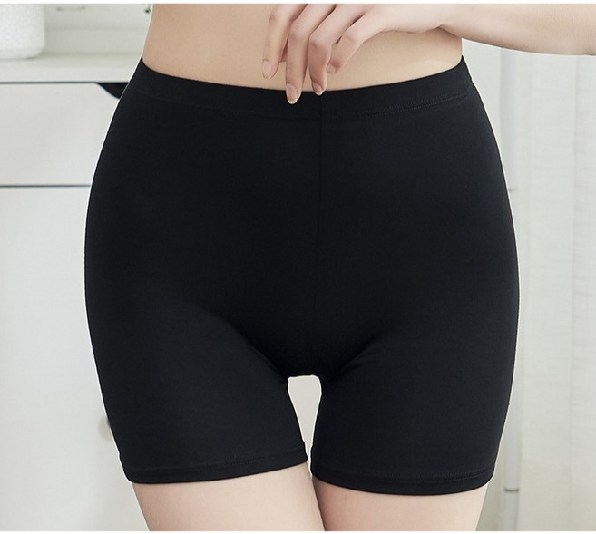 豆豆購物 防走光莫代爾棉彈性安全褲三分內搭褲 黑色 5XL加大碼 平口設計 適合60-70公斤