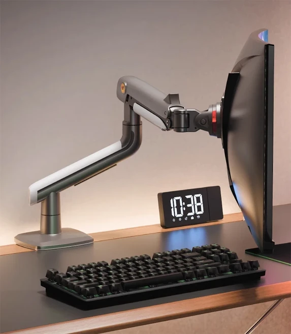 호환 NB A5 게임용 모니터 암 27-50 인치 곡선 아크 스크린 데스크탑 홀더 2-18kgs 와이드 마운트, 01 A5