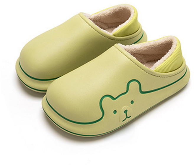 제이투 여성용 겨울 방한 기모 곰돌이 실내 EVA 털슬리퍼 실내화