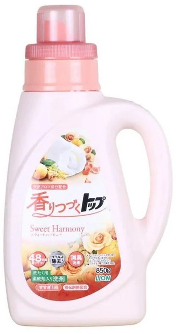LION 香つづく Sweet Harmony 柔軟剤入り洗剤 48小時香味持續, 850g, 1個