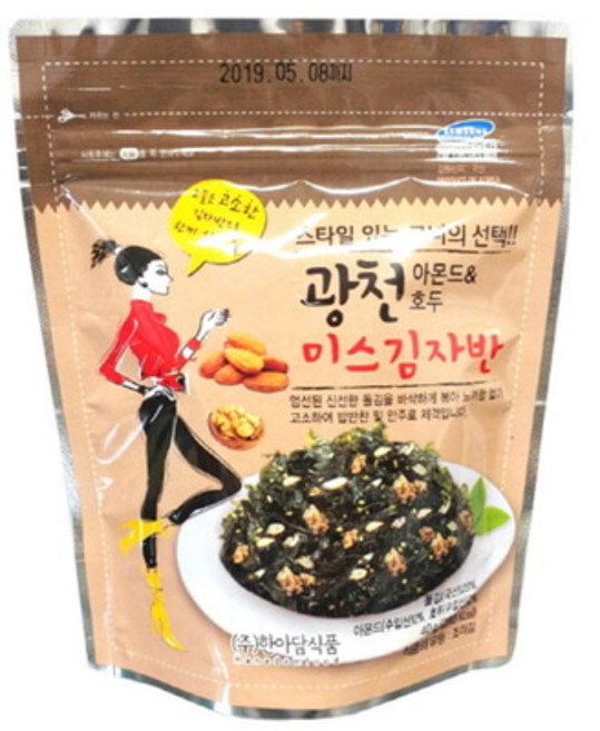 (당일출고) 광천 미스김자반 아몬드호두 40g 1봉, 1개