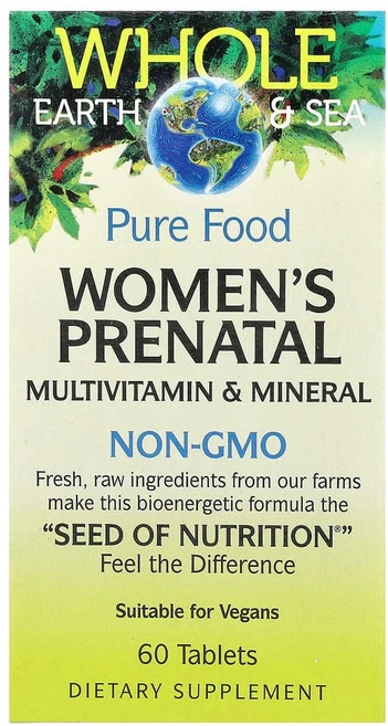 네츄럴팩터스 Whole Earth Sea 우먼스 프리네이탈 멀티비타민 미네랄 60정, 1개 - 쿠팡