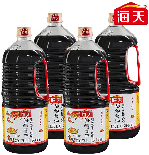 해천 해산물용 간장, 1.75L, 4개