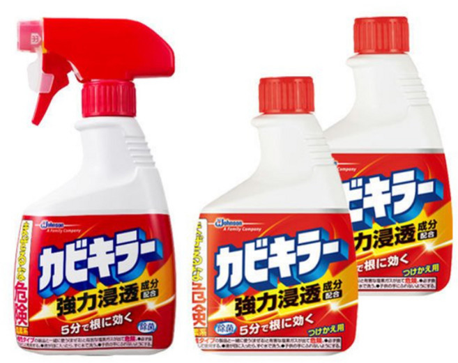 카비키라 욕실용 곰팡이 제거제 본체+ 리필 2개 세트, 2.1000ml 본체1개+리필2개, 1개