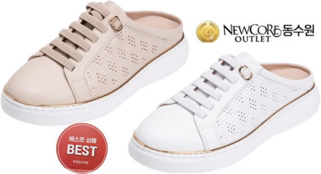 에스콰이아 여성뮬 샌들 발편한 세미캐주얼 블로퍼 굽3센치 판매베스트 관리가 용이한 코팅가죽 펀칭속 은은한 핫픽스 스니커즈 뮬 2cm 발포고무 컵솔