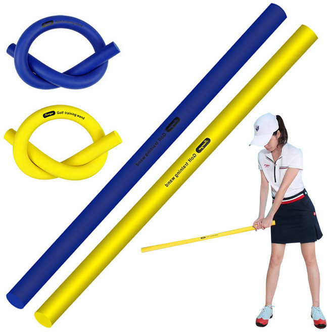 실내 골프 스윙 스틱 파워바 폼 소재 비거리 트레이닝 스윙연습기, 블루