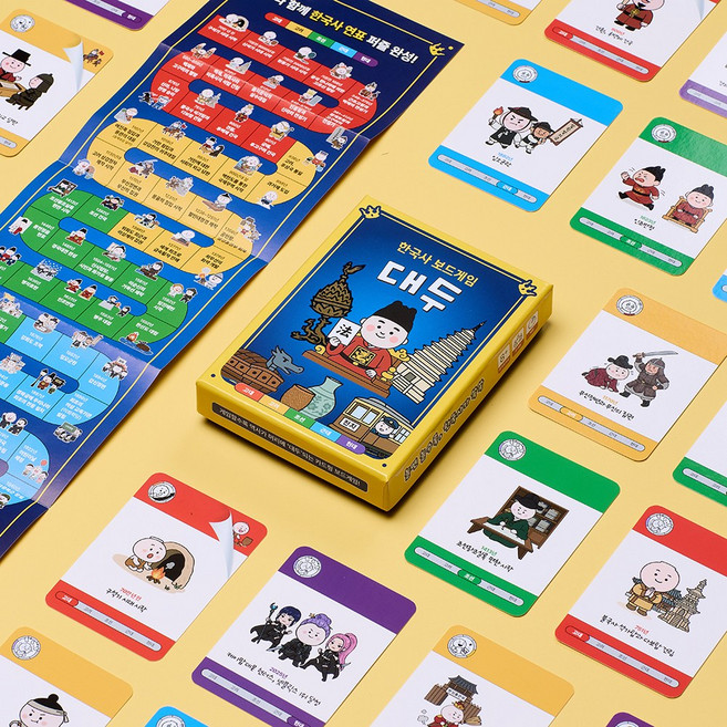 한국사 보드게임 대두 교과연계 7세 10세 초등 어린이 역사 사회 교육용 카드게임 세트, 1개