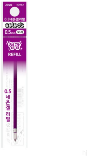 자바펜 콘타입 중성 네온겔 형광 리필심 0.5mm, PURLPLE(보라), 480개