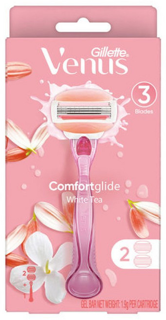 질레트 비너스 컴포트글라이드 화이트티 면도기 2UP, 2개