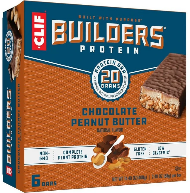 Clif Bar 클리프바 클리프 빌더스 프로틴바 초콜릿 피넛버터, 6개, 68g - 쿠팡