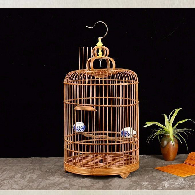 紫竹鳥籠, 1個, 紫竹27圓籠帶配件 刷漆