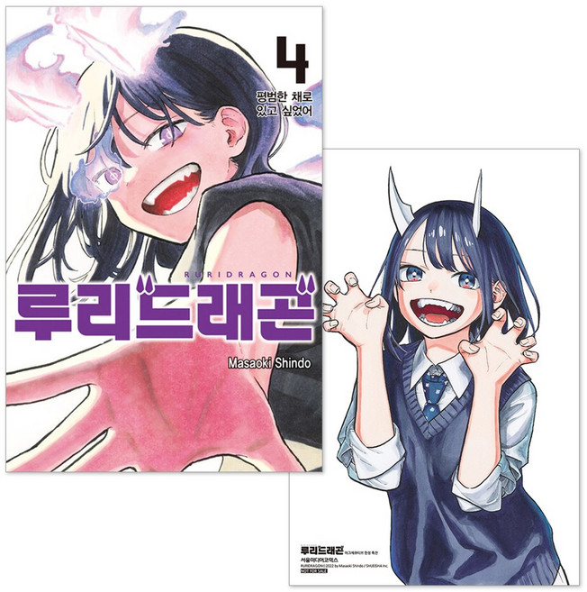 (오늘 출발) 루리 드래곤 4권 초판 더블 특전 일러스트 카드 + 일러스트 스탠딩 POP + 단독 일러스트 미니 포스터 제공, 서울미디어코믹스, 신도 마사오키