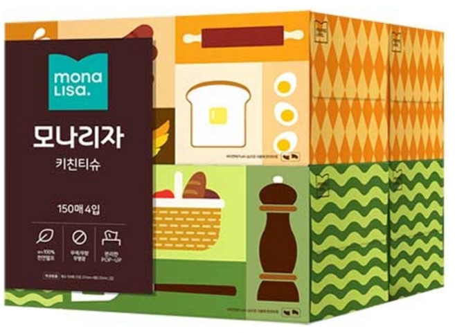 모나리자 키친티슈 150매, 28개