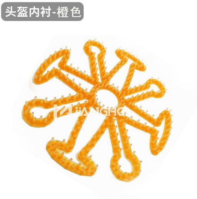 騎行頭盔專用硅膠內襯墊, 八爪內襯 升級加長顆粒 橙色, 橙色