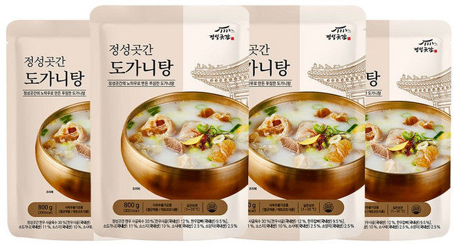 정성곳간 국내산 도가니탕, 800g, 4개