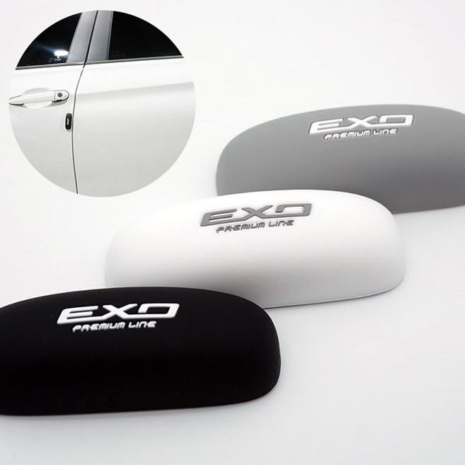 3D 입체 소프트 퍼펙트 큐브 자동차 도어가드, 그레이, 1개