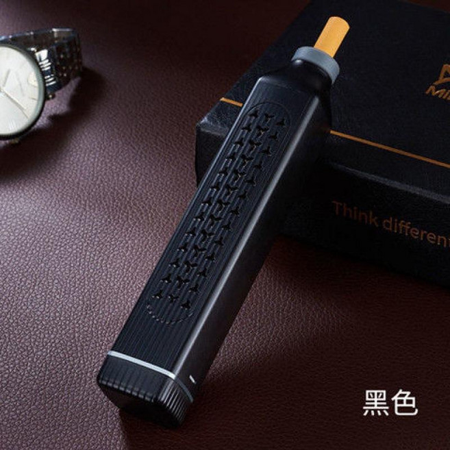胡桃木車載菸灰缸 免彈灰, 黑色胡桃樹脂 粗中細三用 簡裝, 1個