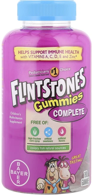 Flintstones Complete 어린이용 종합비타민 구미젤리 180개, 180정 - 쿠팡