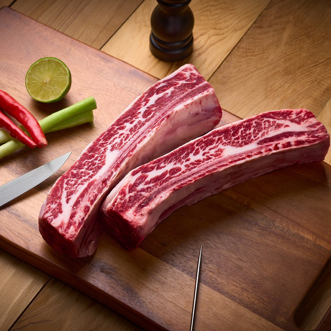 [우골찬] 우대갈비 캠핑음식 초이스등급 6 7 8번 꽃갈비 기름손질, 2kg, 1개