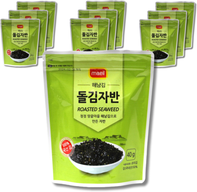 매일푸드 해남김 돌김자반, 10개, 40g