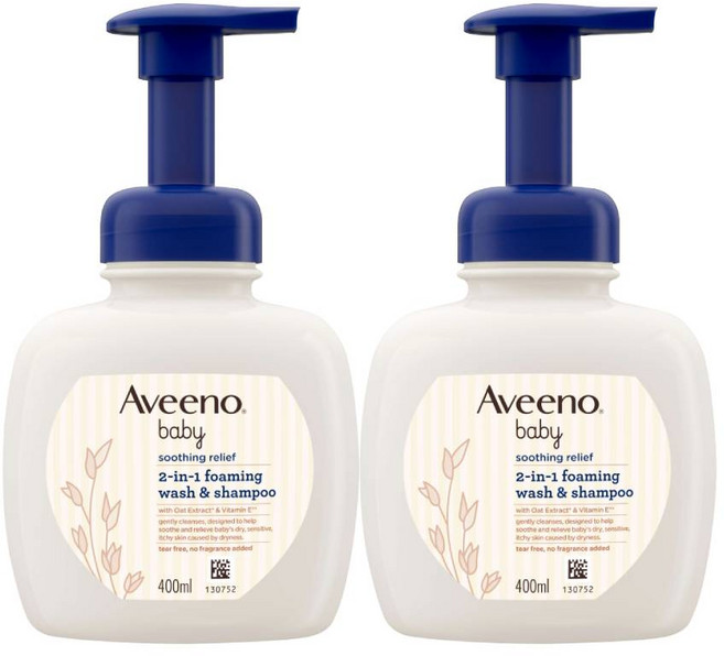 아비노베이비 수딩 릴리프 포밍 워시 앤 샴푸, 400ml, 2개