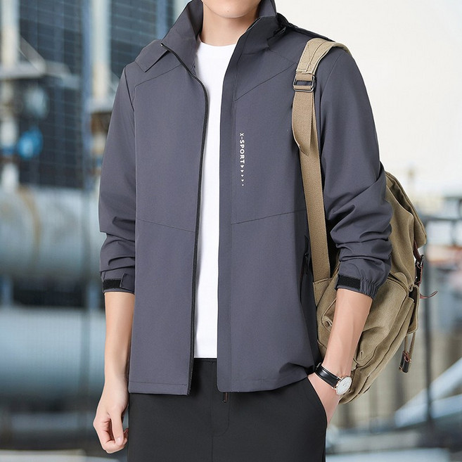 春秋季情侶登山夾克，寬鬆加大碼男款時尚外套