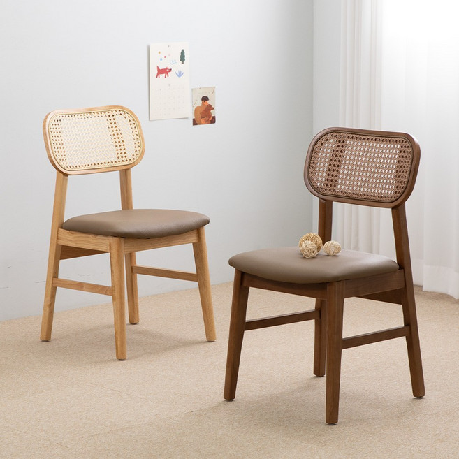 미즈홈 라탄 체어 인테리어 커피숍 카페 티 식탁 의자, 네추럴, 1개
