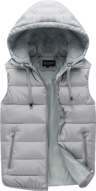 NUNUHANA남녀공용 초경량 면후드 패딩조끼 S8009