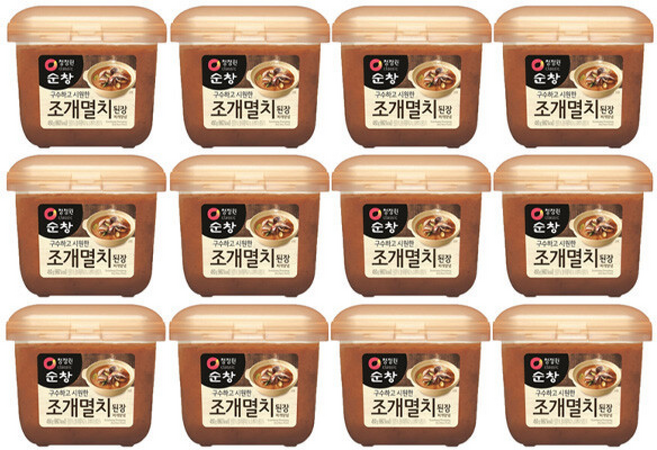 청정원 순창 조개멸치 된장찌개 양념 미소된장 고깃집된장 재래식된장 된장찌개된장, 450g, 12개