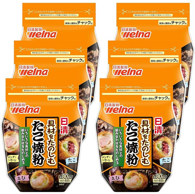 닛신 타코야끼 가루 믹스 400g x 6봉, 6개