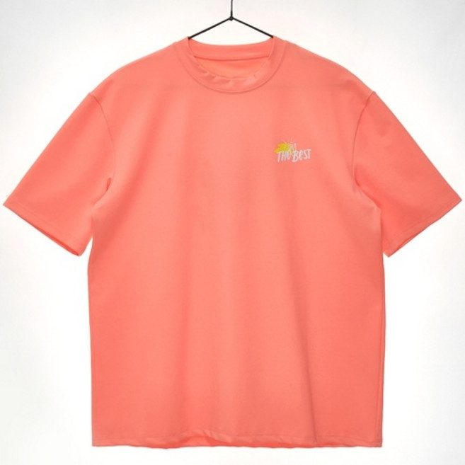 비치 루즈핏 반팔 래쉬가드 티셔츠 SW18905F, 피치, M[90~95]