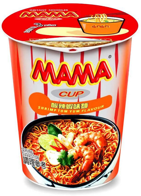 MAMA 杯麵 酸辣蝦味麵 綠咖哩風味麵 60g/杯, 1個, 酸辣蝦味麵60g/杯