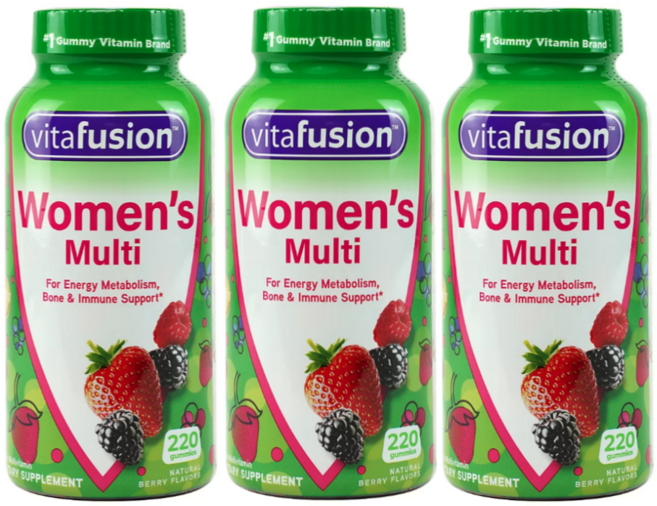 비타퓨전 우먼스 멀티 여성 종합비타민 베리맛 220거미, 110회분, 3개