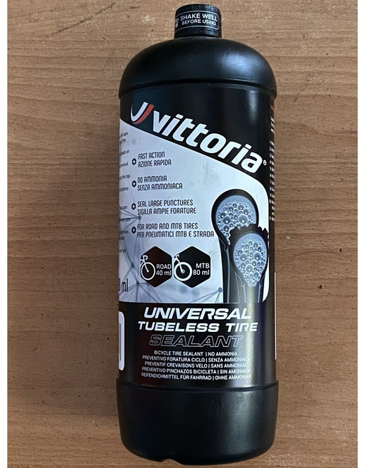 Vittoria 事前用無內胎/管胎補胎液 補破胎 自補液 補胎劑 80ml, 1個, 1000ml  一瓶