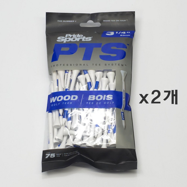 PTS PRO LENGTH-PLUS TEE 우드 골프티(83mm75개), 색상사이즈 : 블루83mm대량팩 2개