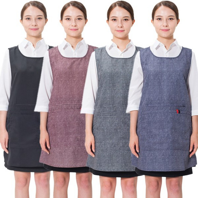 예경 지퍼형 원피스 앞치마_구김이 없는 기능성 앞치마, PO-8002/대/검정색, 1개