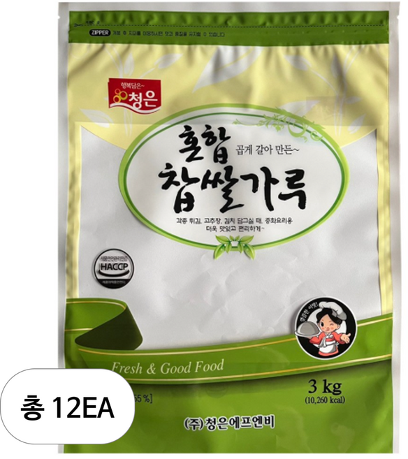 청은 혼합 찹쌀가루, 12개, 3kg