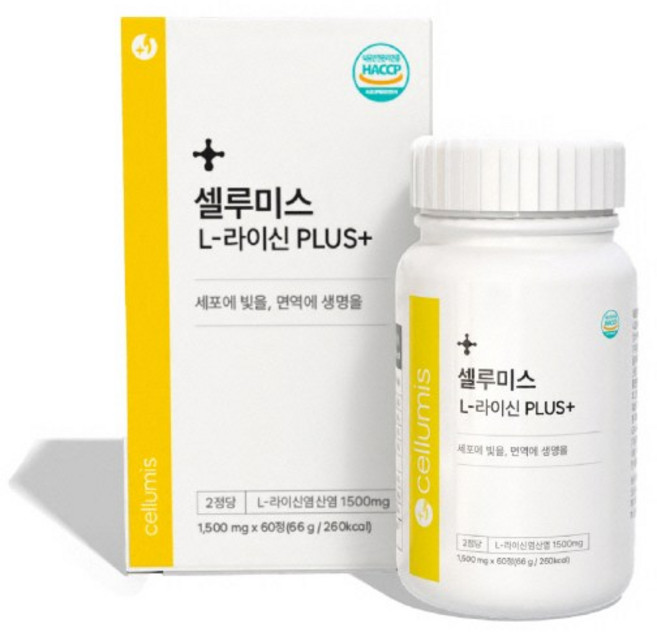 셀루미스 L 라이신 1500mg 총함량 45000mg 엘리신 LYSINE, 1개, 60정
