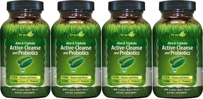 Irwin Naturals 어윈네추럴스 알로에 트리팔라 액티브 클랜스 프로바이오틱스, 4팩, 60정 - 쿠팡