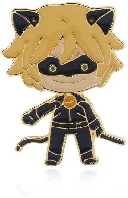 레이디버그 블랙캣 미라클 스톤 코스프레 목걸이 열쇠고리 귀걸이 장식, 검은 고양이 노르 브로치 】, 1개