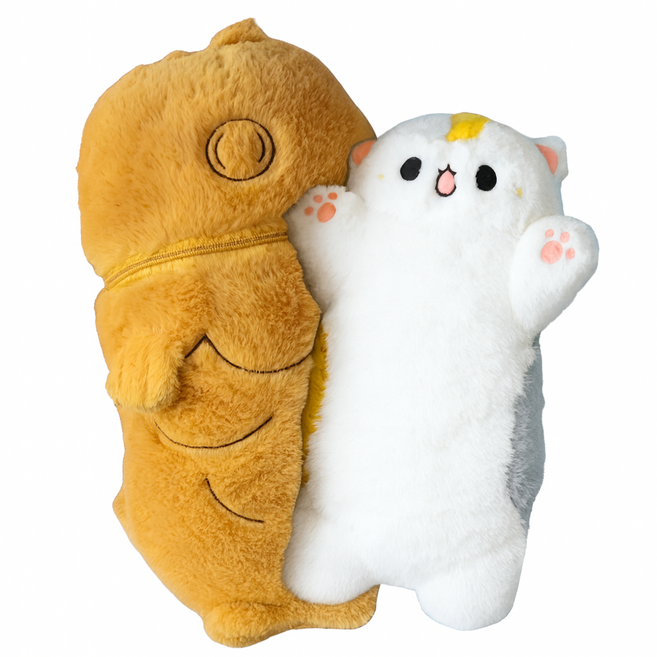 휘뚜마뚜 까꿍 붕어빵 고양이 냐옹이 냥이 인형 쿠션 바디필로우, 붕어빵 고양이 35cm, 1개