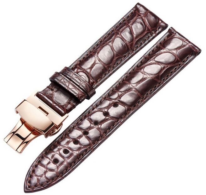헤리티지 악어 가죽 스트랩 시계줄 블랙 브라운