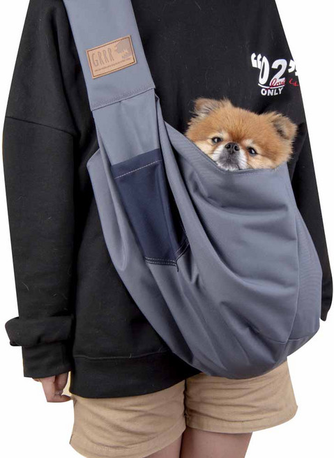 GRRR 강아지 2중 안전장치 슬링백, 그레이, 1개