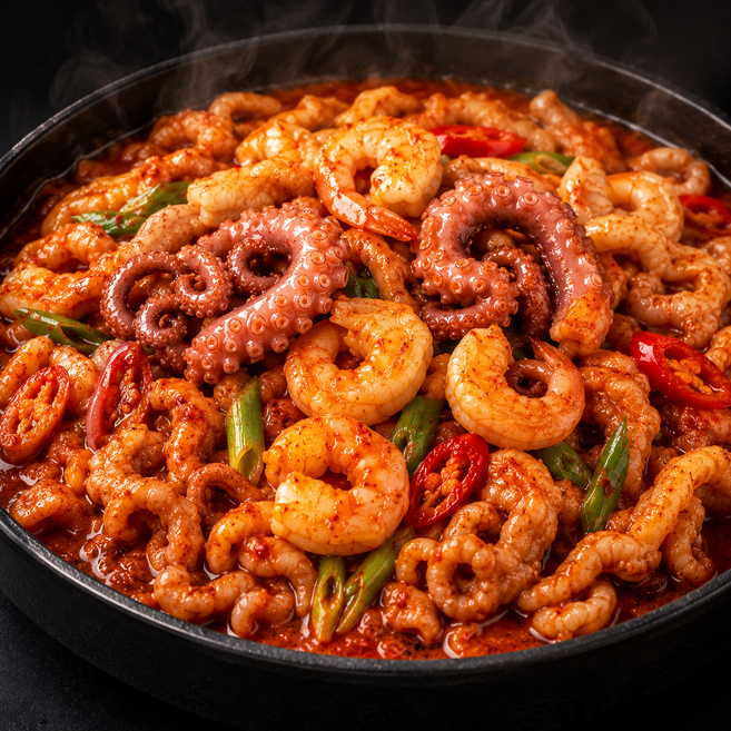 얼큰한 낙곱새 보통맛 밀키트 낙지 곱창 새우 듬뿍 부산식 전골 간편식, 1개, 1.3kg