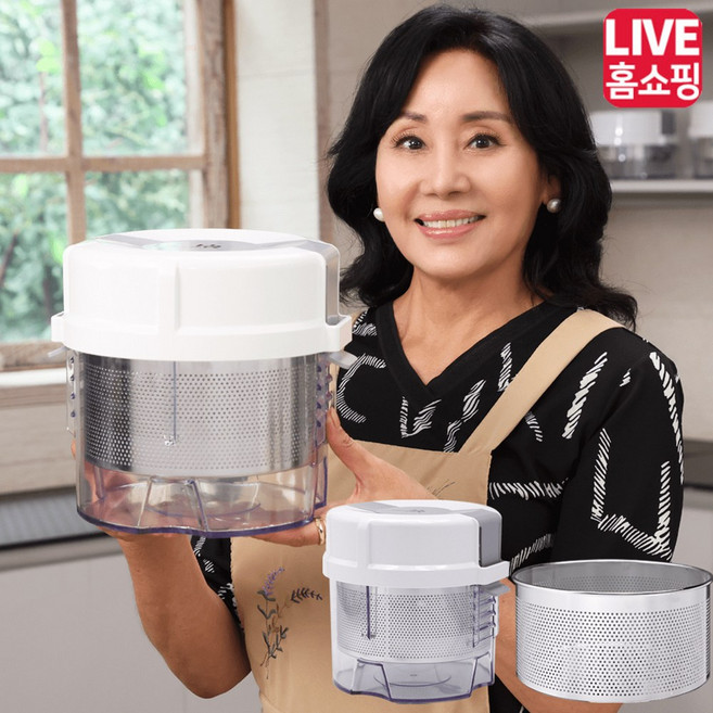 [TV홈쇼핑정품 업그레이드] 홍여진 하이로 빅스텐 매직 짤순이 대용량 2.4L 본품 5단계 누름 방식 304 스테인리스 야채탈수기 만두, 1박스