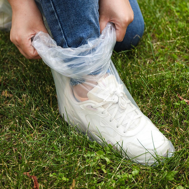 신발 오염 방지 웅덩이 진흙 비닐 커버 장화 10매