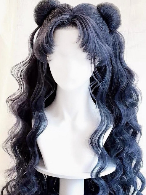 美少女戰士 露娜 萬用 cosplay 高溫絲假髮 髮坯 頭圍55-60cm, 如圖所示, 1個