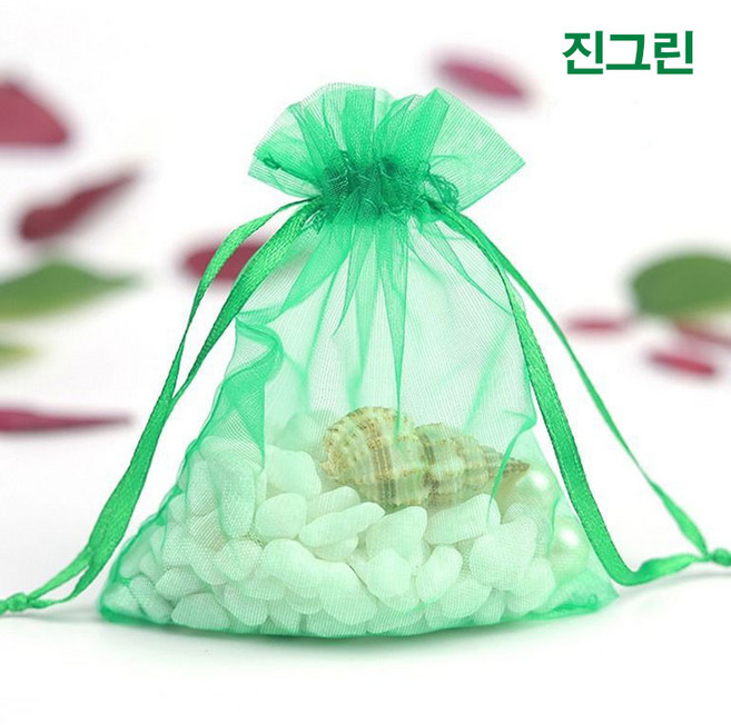 선물포장 망사주머니 포푸리주머니 복주머니, 1개, 진그린