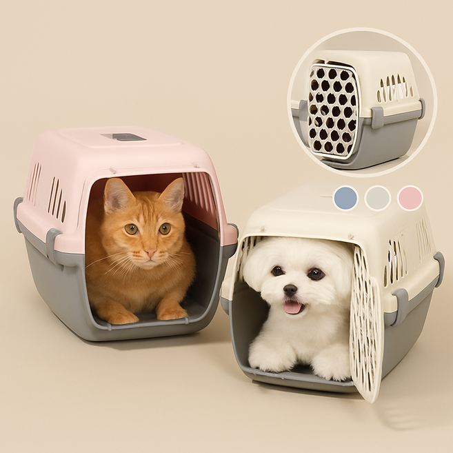 반려동물 휴대용 케이지 접이식 펫하우스 강아지 고양이 실내외 이동장, 1개, 화이트