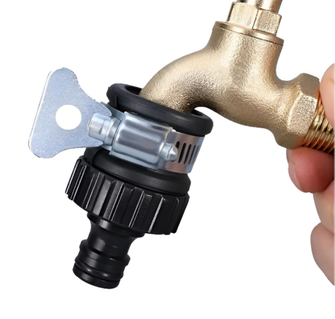 간편하게 조절 수도꼭지 호스 연결 어댑터 커넥터, 블랙, 1개